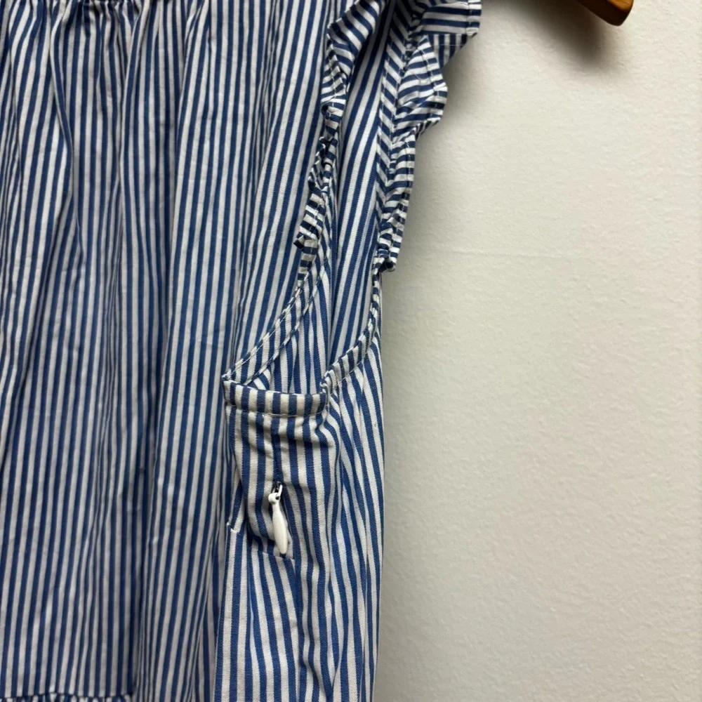 J. Crew Tiered Midi Ruffle Dress Stripe